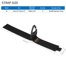 Extension Cord Organizer and Hanger (6-Pack), Trilancer Hook-and-Loop Storage Straps with Triangular Buckle to Hang on Walls for Cables, Wires, Rope, Hoses, Organization for Home, Garage or Workshop