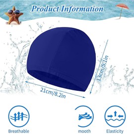 Elastic Fabric Swimming Cap Ears Long Hair Sports Swim Pool Hat for Adults Men Women，Keeps Hair Clean and Dry for Long and Short Hair (4pcs, 4 Colors)