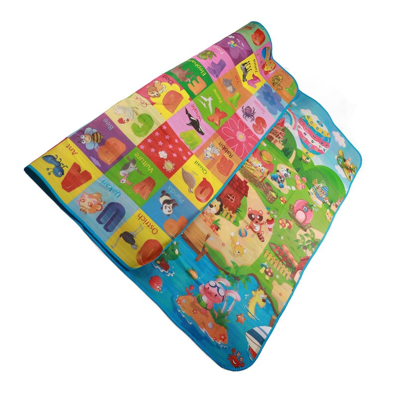 Reversible Baby Crawling Mat Foldable Washable Farm Pattern Waterproof Large