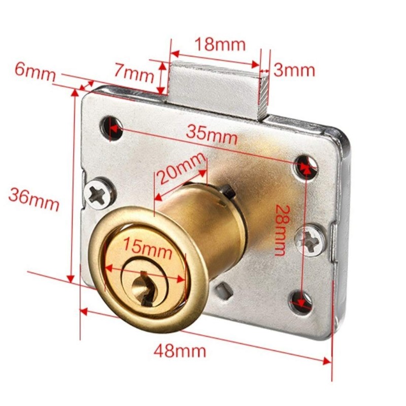 SAUTOP Cabinet Lock - 1Set Carbon Steel Solid Rectangle Base