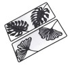 2pcs Leaf Statue Black Style Embossed Design Metal Material Decorative