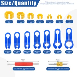 Glarks Juego de 16 herramientas de extracción de desconexión de línea de combustible compatible con la mayoría de Ford/GM/Chrysler/Mazda, incluye herramienta de desconexión rápida maestra de 1/4 5/16 3/8 1/2 5/8 3/4 7/8 pulgadas