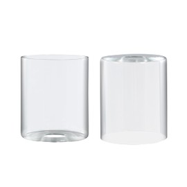 Aspen Creative 23648-60-2 Clear Glass Shade, 1-5/8" Fitter Size, 4-5/8" Diameter x 5-3/4" Height, 2 Pack