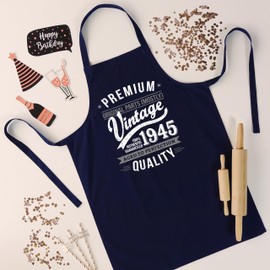 1945 Vintage Year - Aged To Perfection - 80th Birthday Gift | Present for Men Apron Navy