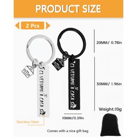 BPTRKOM Pack of 2 Keyrings - Him and Her Key Fob Family Custom HouseComes with a Velvet Bag that is Suitable for Gifting to Friends (Black + Silver)