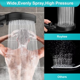 Roykee Filtered Shower Head with Handheld,High Pressure Shower Head with Upgraded 59" Stainless Steel Hose and Bracket for Hair & Skin,3PCS PP Cotton Filter Replacement,Shower Sprayer 6 Modes