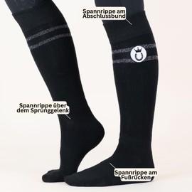 Royal Horsemen Riding Socks for Women and Girls - Ideal Hold Without Slipping - Riding Socks with Organic Cotton and Soft Terry Cloth Sole, GlitterBlack, 35 - 38