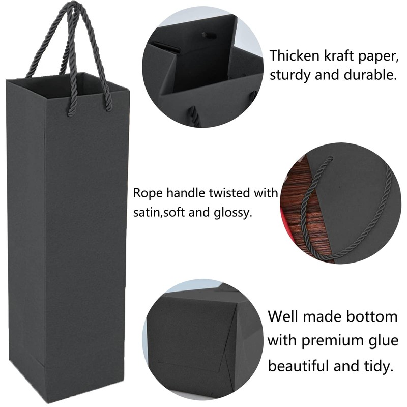 Kraft Wine Gift Bag, Premium Wine Gift Bag with Handle,
