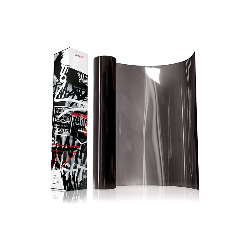 VViViD+ Ultimate Headlight Taillight Tint Vinyl Wrap (Light Smoke, 12"
