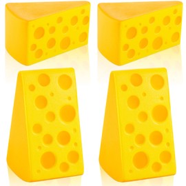 4 Pieces Cheese Stress Toy Yellow Fake Cheese Anxiety Relieve Cheese Toy Release Stress Block of Cheese Toy Elastic Foam Cheese Block