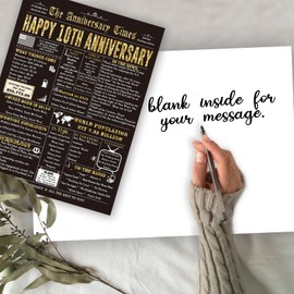 Londue 10 Year Anniversary Card for Him Her, Funny 10th Anniversary Decorations Gifts for Couple Husband Wife, Romantic Tin Gifts for Ten Years Wedding Valentines Birthday Anniversary Day