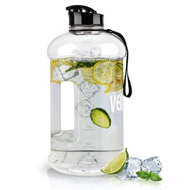 VENNERLI Trinkflasche 2,2L Wasserflasche Sportflasche mit Griff Sport Gym Water Bottle BPA Frei Fitness Training Groß Plastik Fitness Auslaufsicher Ideal für Sport Fitness Büro Heim（2.2L Transparente）