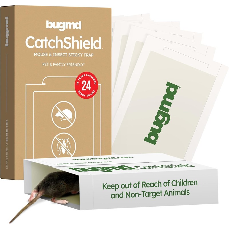 BugMD CatchShield Mouse & Bug Glue Traps – 24 Pack