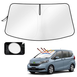 Cartist Windshield Sunshade, Honda Freed 2nd Gen GB5/GB6/GB7/GB8 H28, Tailored to Model, UV Protection, Custom Parts, Interior Parts, Easy Installation, Storage Bag Included, Direct Manufacturer