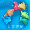 JAYSRIS Dinosaur Bath Toy without Holes (6 Pieces), Baby Soft