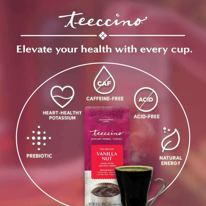 Teeccino Vanilla Nut Chicory Coffee Alternative - 11 Ounce -