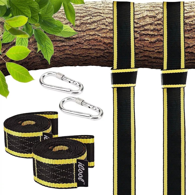 iCool Tree Swing or Hammock Hanging Straps Kit, 5ft, Holds
