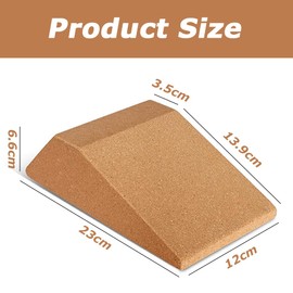 Durable Cork Heel Elevation Blocks, Professional Grade Squat Ramps, Natural Corkwood Gym Slant Boards, for Home & Gym Workouts (23x12x6.5CM)