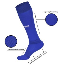 Grip Active Softer Long Socks Unisex Football GAA Gaelic Training Running –Tennis – Netball - Cycling - Volleyball Sports Outdoor Hockey - Rugby - Soccer (Small/UK 2-5/EU 37-40, Blue)