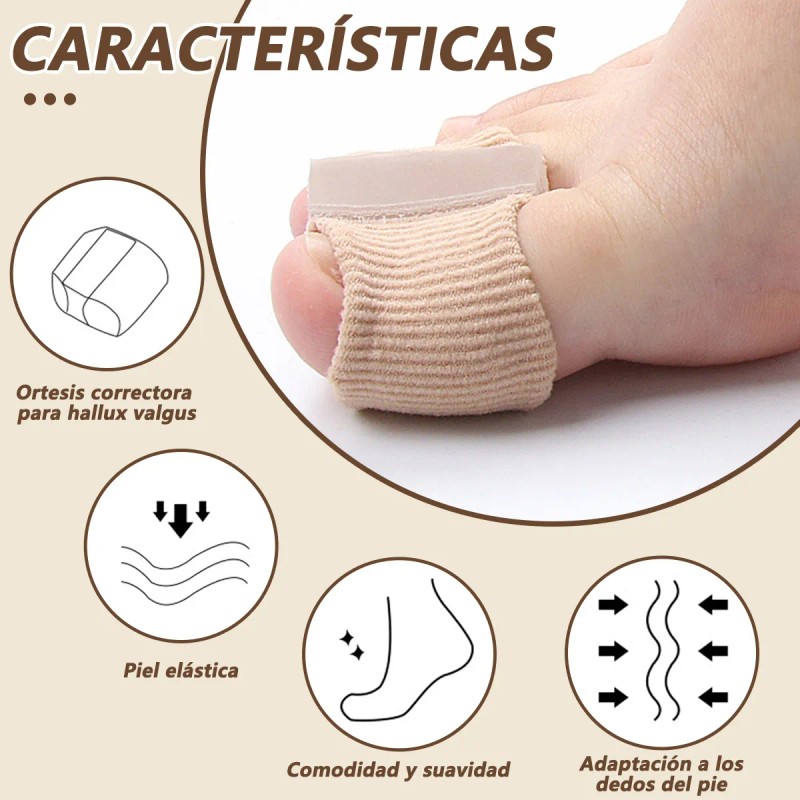 6 Pzs Separador Dedo Pies Gel Doble Bucle Corrector Juanete
