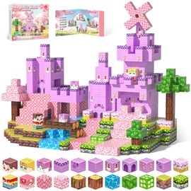 Gryxpox Magnetic Blocks, Magnetic Building Blocks 100pcs, STEM Sensory Toys with Princess Castle Build–Creative Magnet Tiles for Toddlers Ages 3+, Boys & Girls–Christmas Birthday Party Kids Gifts