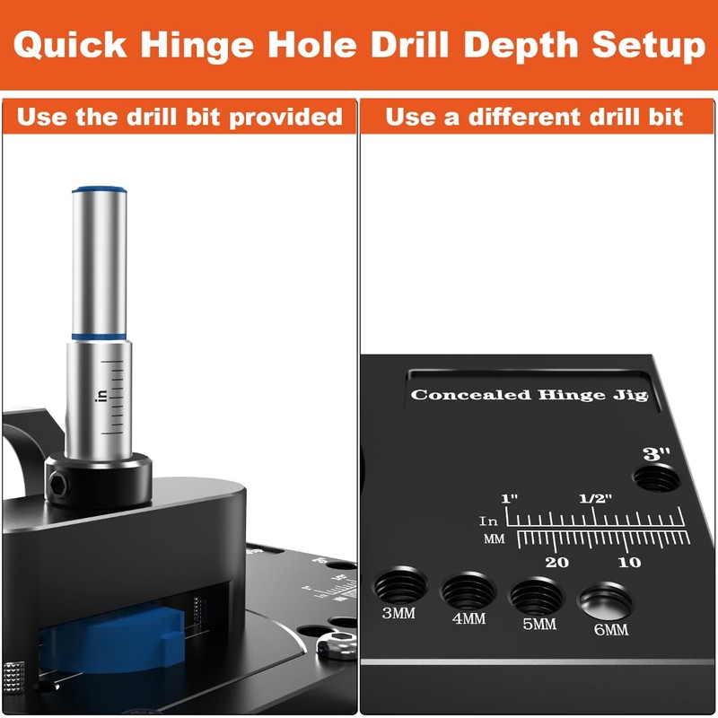 Puriwood Metal Concealed Hinge Jig with Quick Clamp and Dust
