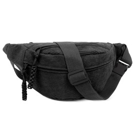 Iridsmole Corduroy Bumbag for Women Men, Corduroy Waist Bag, Large Capacity Waist Packs, Fanny Pack with Adjustable Shoulder Straps, Lightweight Bum Bag, Casual Travel Bum Bag for Sports, Hiking