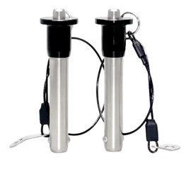 NRC&XRC Zinc Alloy Push Handle Fastening Locating Safety Pins Stainless Steel 304 Quick Release Button Pins Ball Lock Pins with Lanyard Cable ((Pin DiaXLength):6X40mm, 2)