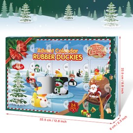 LIHAO 2024 Christmas Advent Calendar 24 Days Rubber Ducks Christmas Countdown Calendar Xmas Gifts for Kids