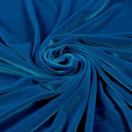 LA Fabric Spot Inc. Stretch Velvet Fabric is 58/60" inches Wide(1 Yard, Classic Blue)