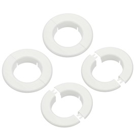 PATIKIL Wall Split Flange 2.7" (68mm), 4 Pcs Round Detachable Escutcheon Plate Buckles Water Pipe Cover for Kitchen Bathroom Air Conditioner Arm Pipe Faucet Decoration, White