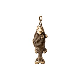 COPPERTIST.WU Bass Fidget Keychain for Necklace Pendant – Handcrafted Lifelike Bass Fish Design, Realistic Scales, Multi-Functional Bag Charm & Keychain（Includes key ring）
