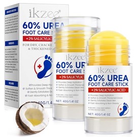 2PCS Urea Cream Stick 60% plus 2% Salicylic Acid, Urea Foot Cream for Dry Cracked Heels, Foot Lotion Stick for Rough Thick Dry & Cracked Skin, Maximum Strength Moisturizer,Foot Moisturiser