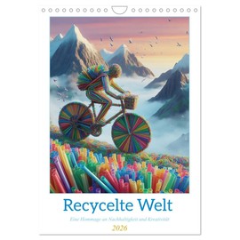 Recycelte Welt - Eine Hommage an Nachhaltigkeit und Kreativität (Wandkalender 2026 DIN A4 hoch), CALVENDO Monatskalender