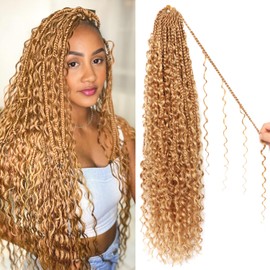 Goddess Boho Box Braids Crochet Hair-8 Packs 24 Inch Crochet Box Braids for Black Women Pre Looped (#27, 24 Inch (Pack of 8))