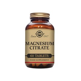 Solgar Magnesium Citrate - 60 Tablets - Promotes Healthy Bones, Supports Nerve & Muscle Function - Highly Absorbable - Non-GMO, Vegan, Gluten Free, Kosher - 30 Servings