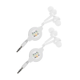SEWACC 2pcs Retractable in-Ear Headphones with Noise Isolation Earbuds for and Everyday Use Clear Audio Ear Headphones