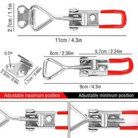 Byffoer Stainless Steel Toggle Latch, Pack of 10, Adjustable Toggle Lever Tensioner, Box Closure, Hold Capacity Latch Button Toggle Latch for Cupboards, Doors, Boxes, Suitcases