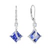 Inpasne Square Princess Cut Drop Dangle Earrings 925 Sterling Silver