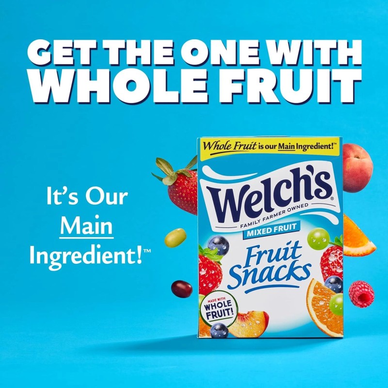 Welch's Welch’s Fruit Snacks, Mixed Fruit, Perfect Stocking Stuffer, 0.8