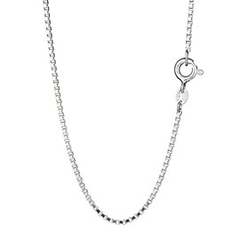 NKlaus Venetian Chain Necklace (38 cm - 80 cm) Diamond-Coated 925 Sterling Silver Width: 1.2 mm, Sterling Silver