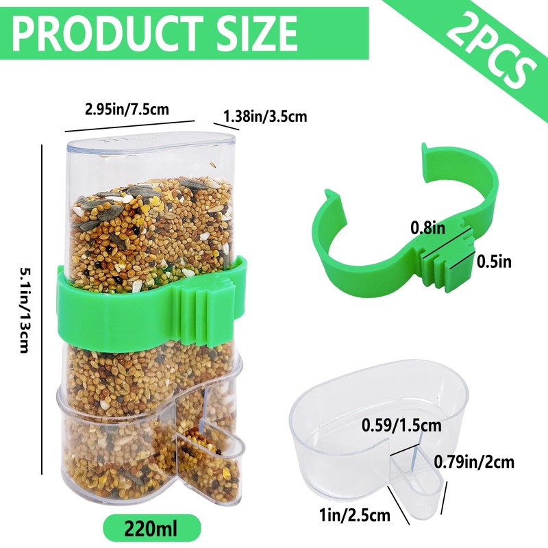Automatic Bird Water Dispenser Parrot Water Feeder Bird Seed Food