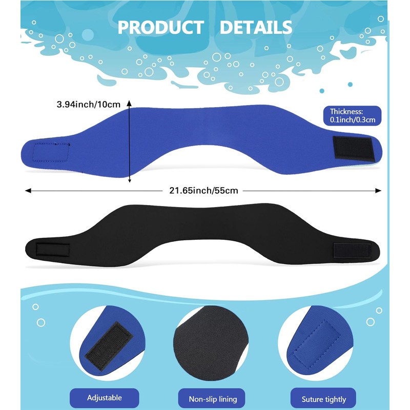 Swimming Headband for Kids Adults Adjustable Doctor Recommended Waterproof Swim