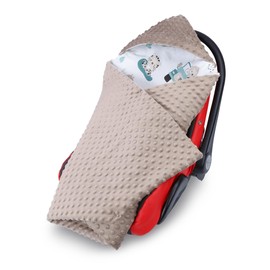Totsy Baby Swaddling Blanket, Baby Seat Blanket, Pram 90 x 90 cm, Universal Baby Blanket for Buggy, Car Seat, All-Year Blanket, Minky Cotton, Africa, Khaki