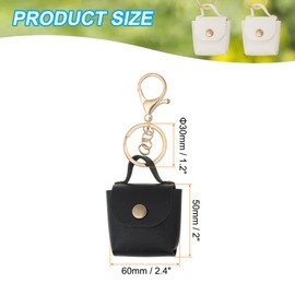 [PATIKIL] Coin Pouch PU Leather Small Coin Purse Keychain for Women Keychain Pouch Mini Tote Bag Keychain Cute Small Purse Handbag Decoration Black