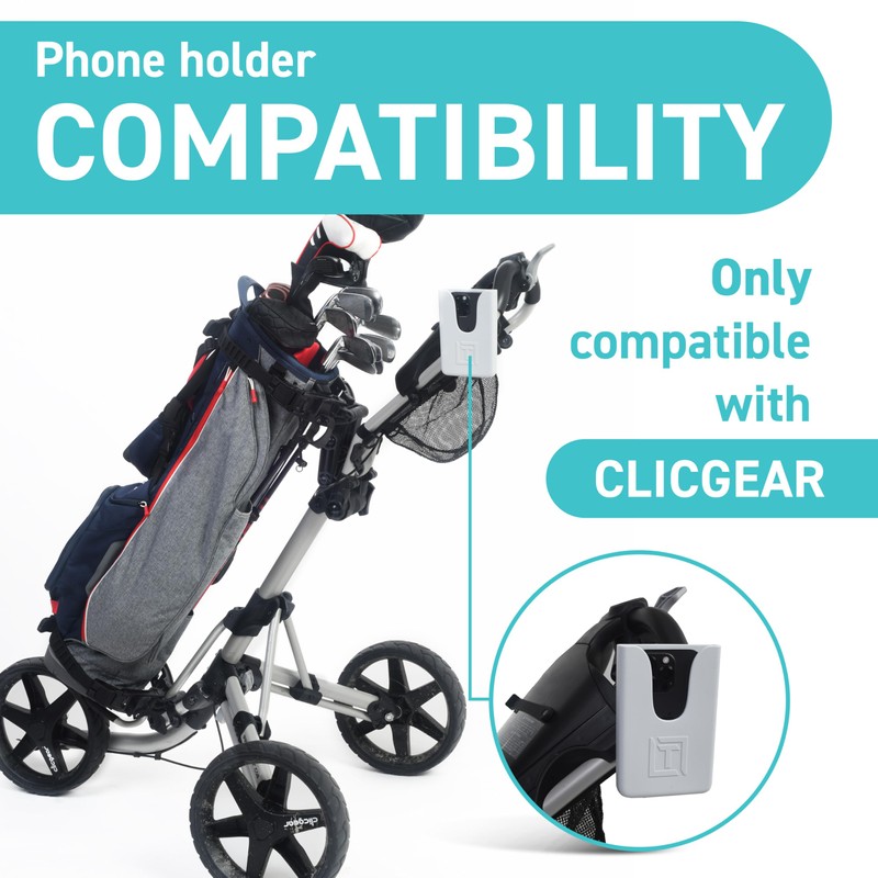 Tributary Brands Golf Push Cart Phone Holder Compatible with Clicgear