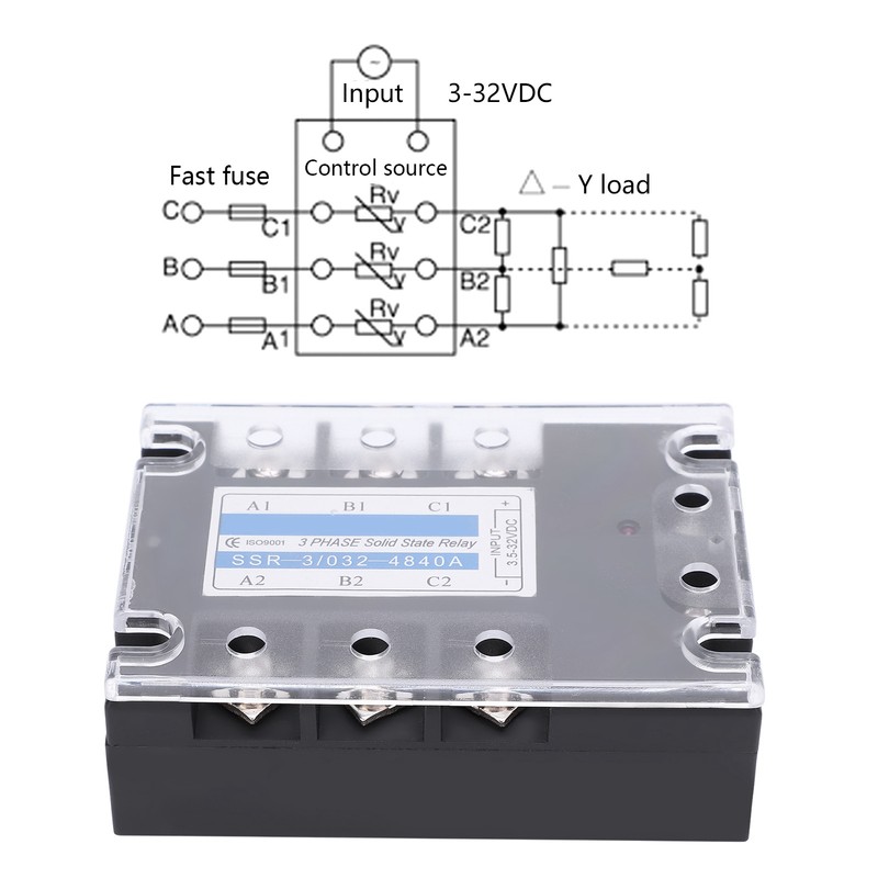 3 Phase Solid State Relay SSR-3 D4840 40A DCAC 480V