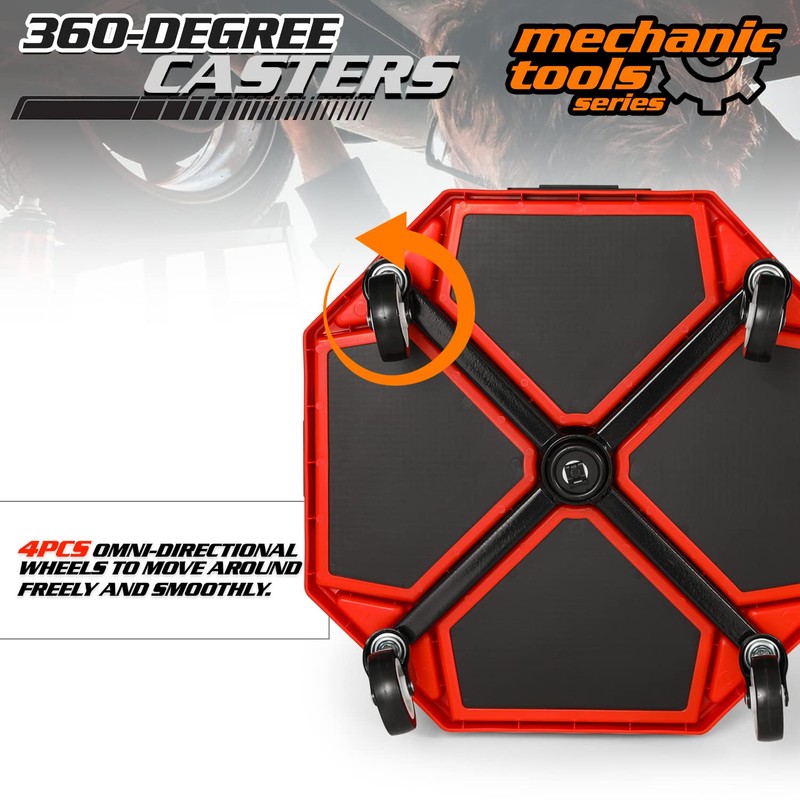 M-AUTO Pneumatic Mobile Rolling Garage Stool with Equipment Tray and