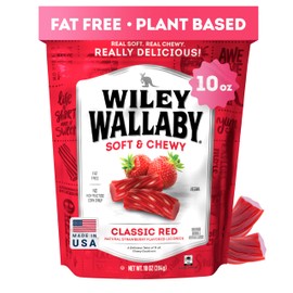 Wiley Wallaby Classic Red Strawberry Licorice Candy, Soft & Chewy,10oz,1Pk