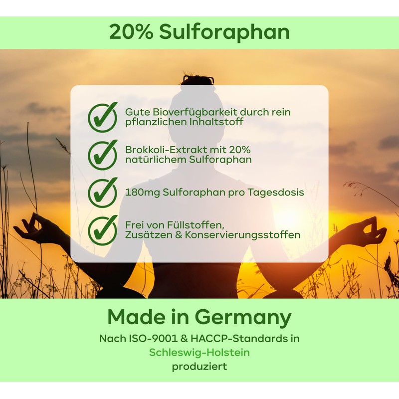 20% Sulforaphane 360 Sulforaphane Capsules High Dose Broccoli Extract with